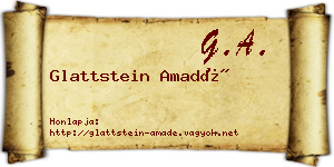 Glattstein Amadé névjegykártya